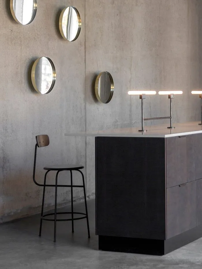 Барный стул Afteroom Counter Chair Black Leather Black Base h92