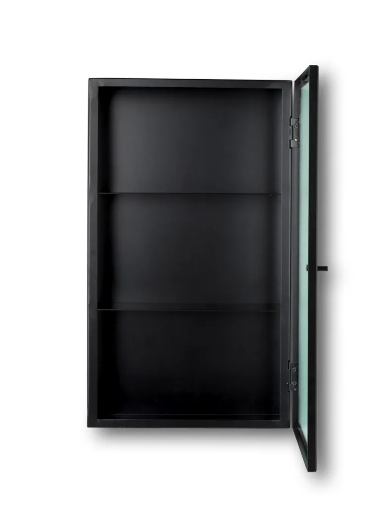 Шкаф Haze настенный Wall Cabinet Reeded Glass Black
