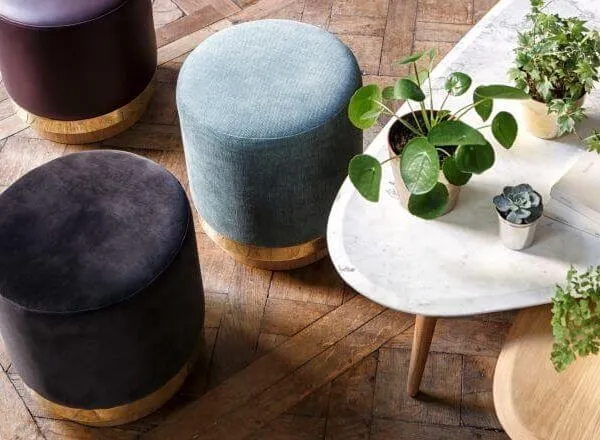 Пуф Stool Velvet Fabric Blue Duck