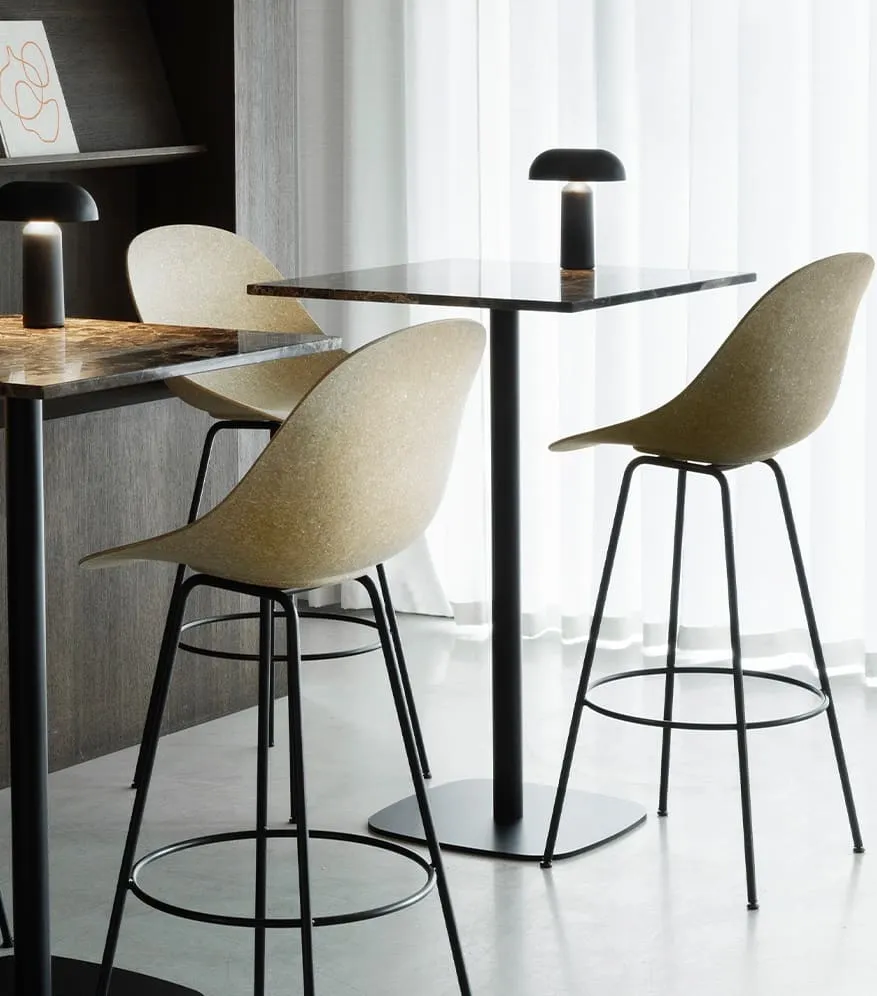 Барный стул Mat Bar Chair Black Base Seaweed h75