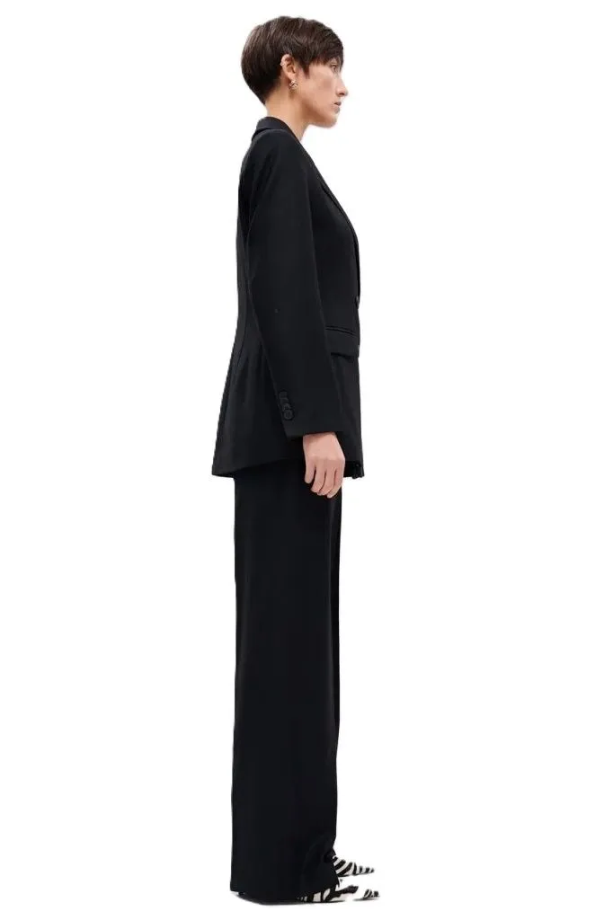 Блейзер двубортный S из фактурной шерсти Чёрный