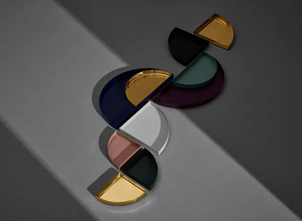 Поднос Unity Half Circle Tray Gold 21,6 см