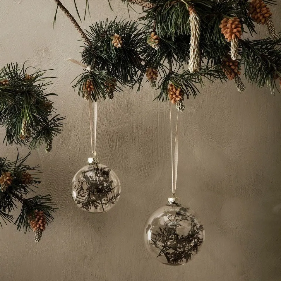 NY Набор елочных шаров Flora Purple 4 шт