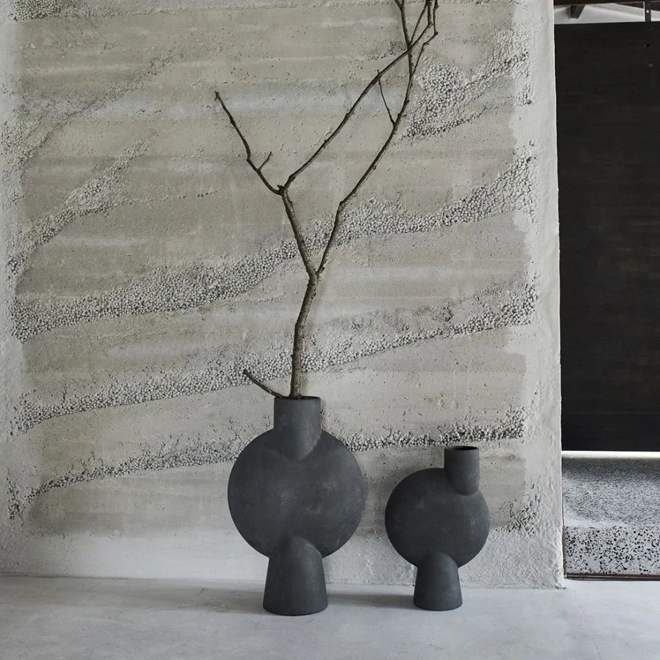 Ваза Sphere Vase Bubl Hexa Dark Grey