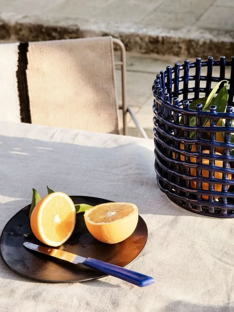 Корзина керамическая Ceramic Basket Small Blue
