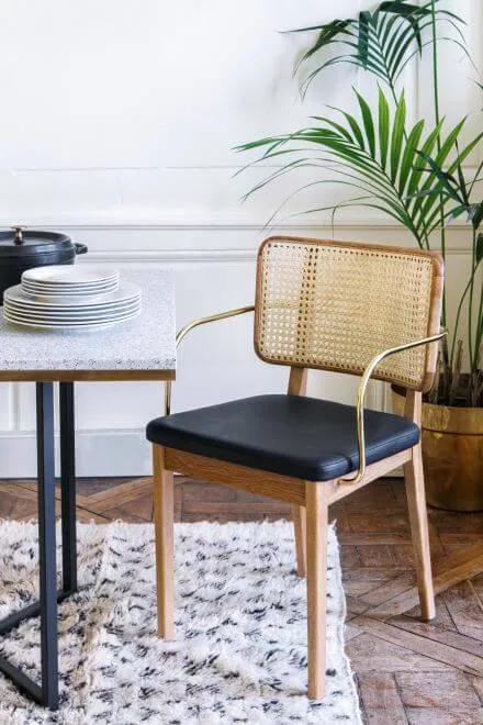 Стул Cane With Armrests Prune Natural Oak
