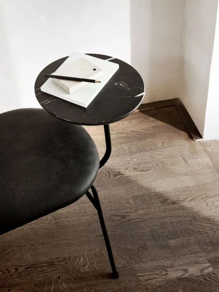 Скамья Afteroom Bench Black Marble Velvet