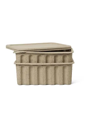 Коробки для хранения Paper Pulp Box Large Brown Set of 2