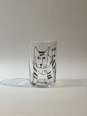 Стакан хрустальный из серии Коты - 3, авторская работа