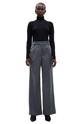 Брюки с защипами S меланж Серый