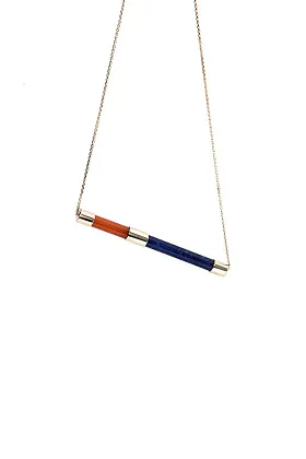 Колье Una из золота с содалитом и ониксом