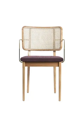 Стул Cane With Armrests Prune Natural Oak