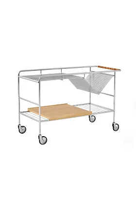 Барная тележка Alima Chrome & Lacquered Oak