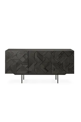 Комод Teak Graphic Black Sideboard