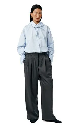 Брюки заниженные серые, S