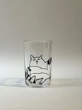 Стакан хрустальный из серии Коты - 2, авторская работа