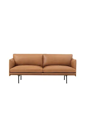 Диван Outline 2-seater Refine Leather Cognac Black