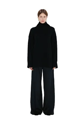 Свитер с рваным краем, черный M