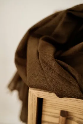 Кашемировый палантин ANNAPURNA ручной работы в цвете dark green