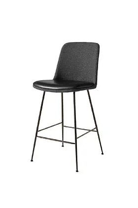 Стул полубарный Counter Chair Rely HW95 Back Seat Leather Bronzed Base
