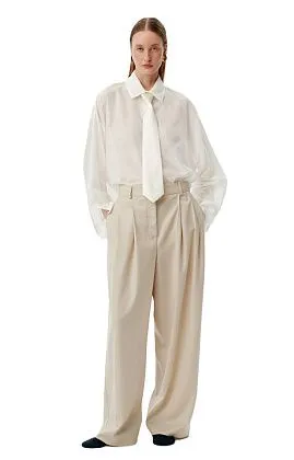 Брюки заниженные бежевые, S