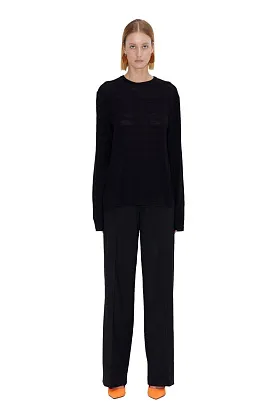 Лонгслив L в полоску Черный