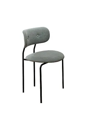 Стул Coco Dining Chair Grey Black Base Light Boucle 012