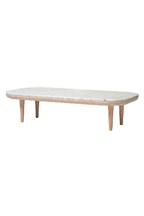 Стол журнальный Fly SC5 White Oiled Oak Honed Bianco Carrara