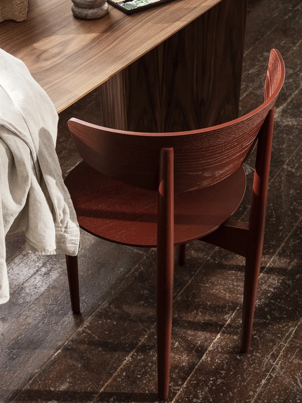 Стул Herman Dining Chair Wood Red Brown