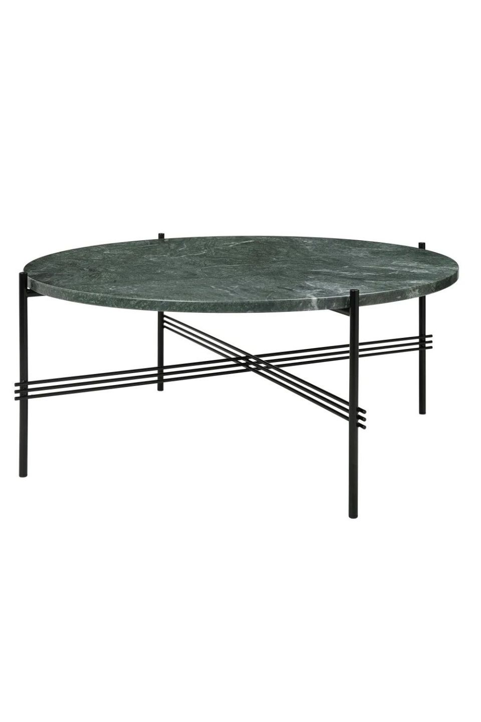 Столик TS Coffee Table Round Green Guatemala Marble Black Ø80