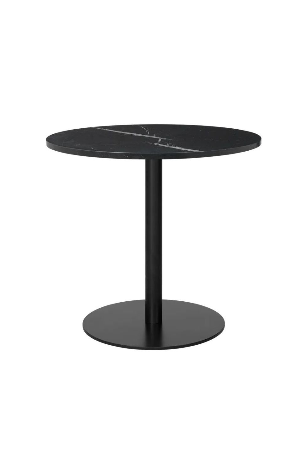 Стол Gubi 1.0 Dining Table Round Black Base Black Marquina Marble Ø80