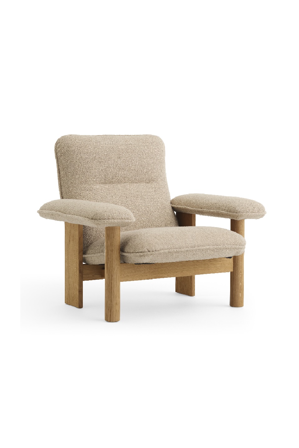 Кресло Brasilia Lounge Chair Natural Oak Boucle 20