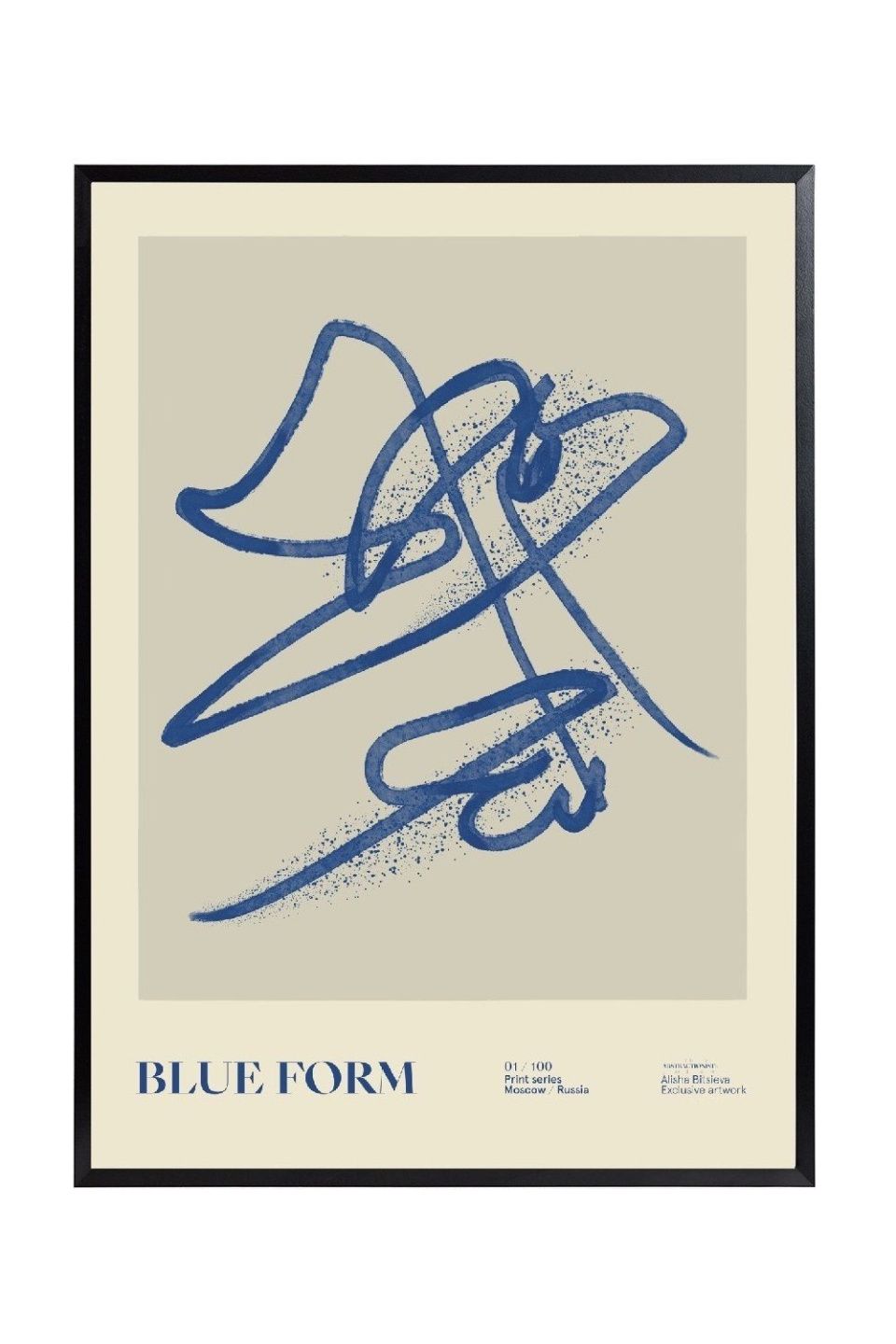 Арт-принт в раме Blue Form 01 by Alisha Bitsieva