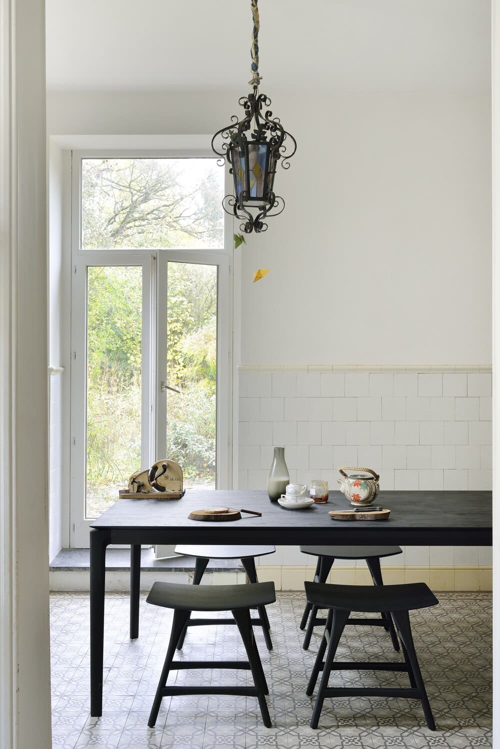 Стол Bok Dining Table Oak Black 160x80