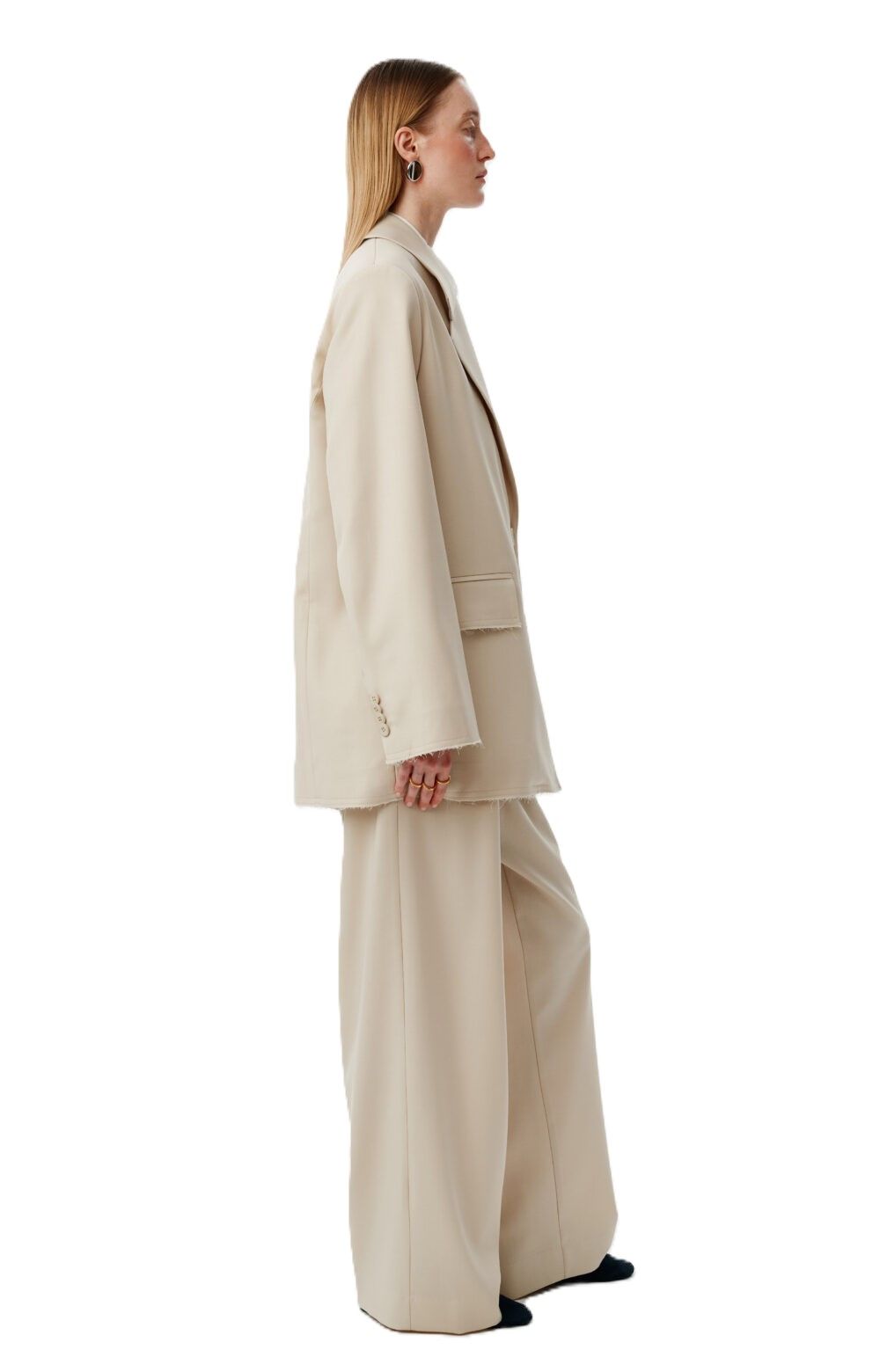 Брюки заниженные бежевые, S