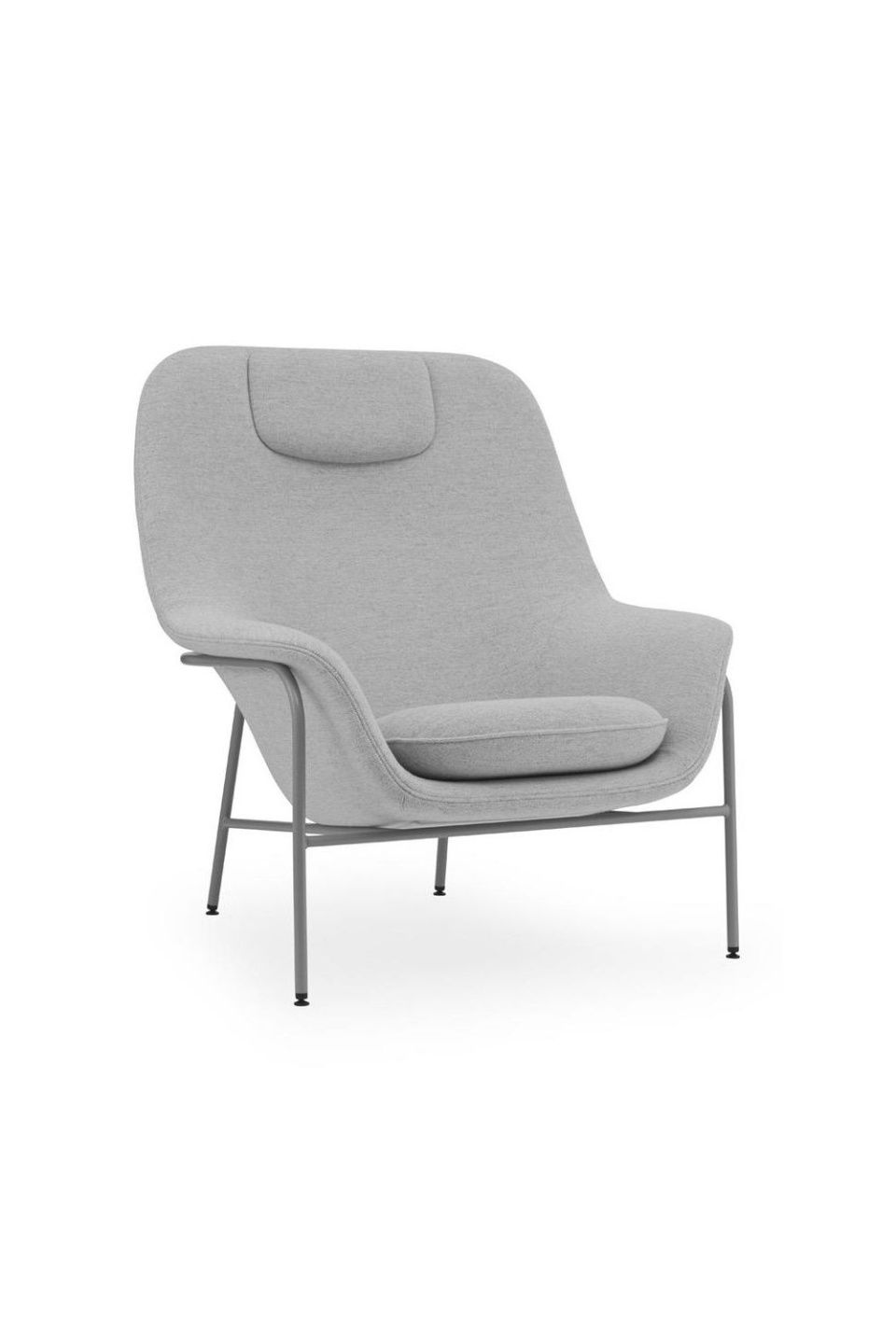 Кресло Drape Lounge Chair High W. Headrest Grey Steel Hallingdal