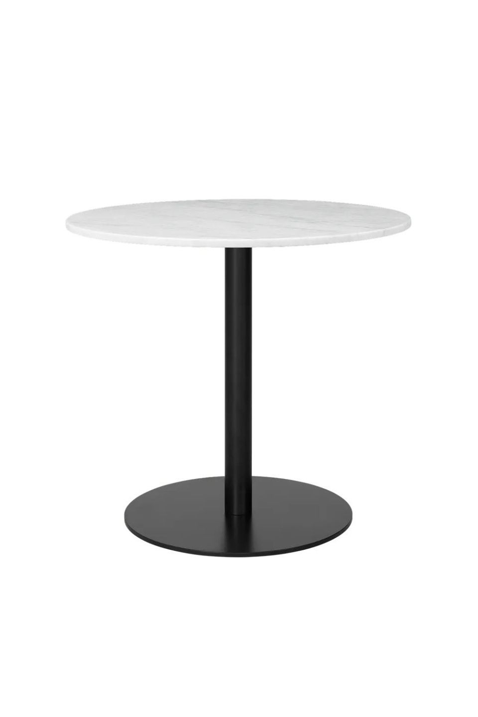Стол Gubi 1.0 Dining Table Round Black Base White Carrara Marble Ø80