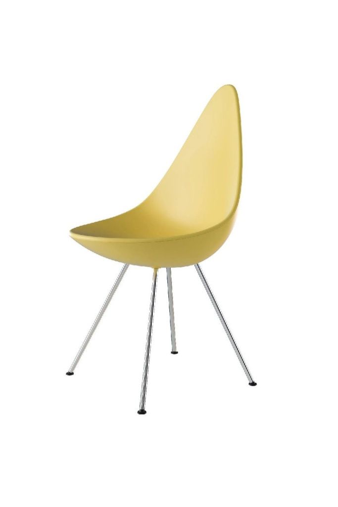 Drop chair, 3110, GEN-Z YELLOW (401), matching legs, Fritz Hansen