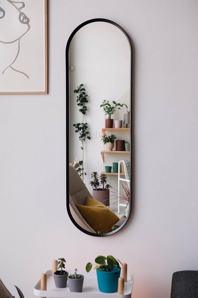 Зеркало Norm Wall Mirror Oval Black h130