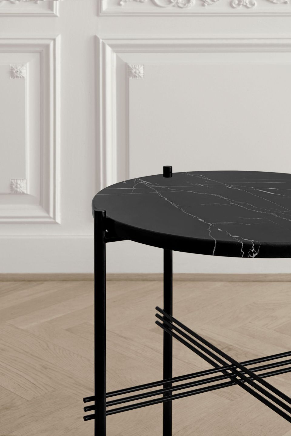 Столик TS Side Table Round Black Marquina Marble Black Ø40