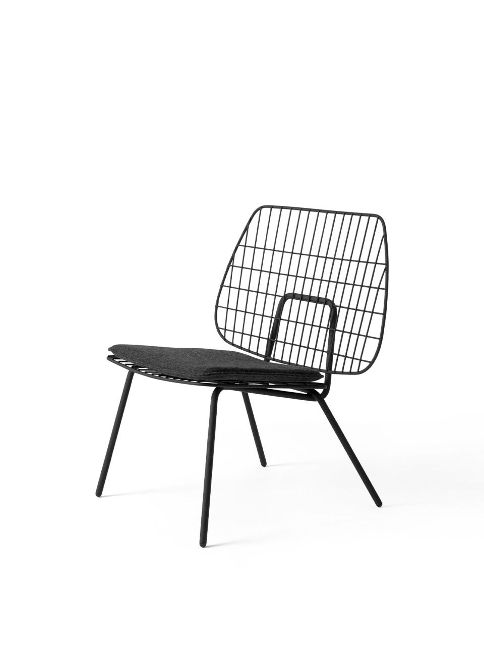 Стул WM String Lounge Chair Black Dark Grey Cushion