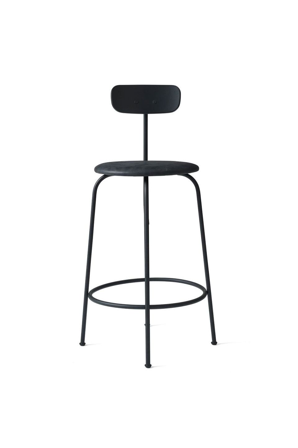 Барный стул Afteroom Counter Chair Black Leather Black Base h92