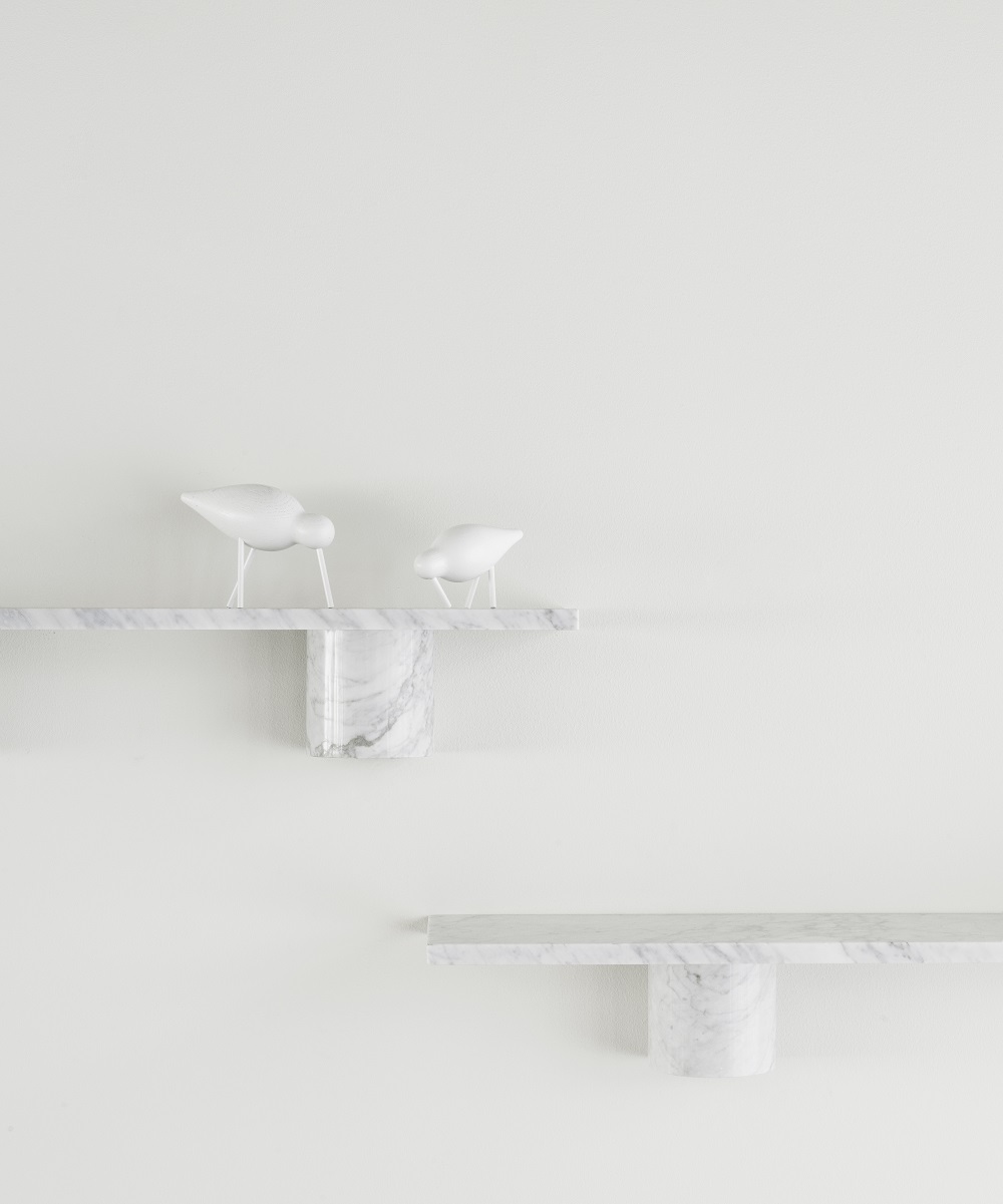 Полка Sten Shelf White Marble 80 см