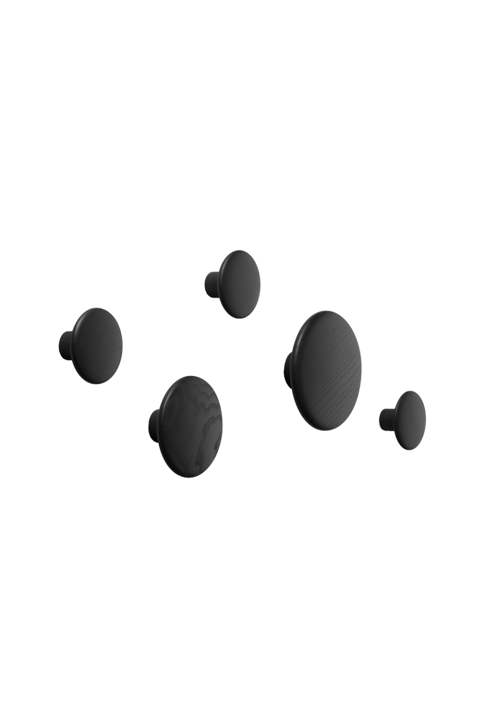 Набор крючков Dots Wood Color Black 5 шт