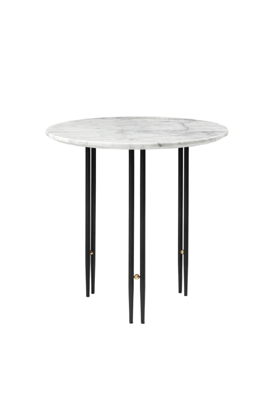 Столик IOI Side Table Round White Carrara Marble Black Ø50