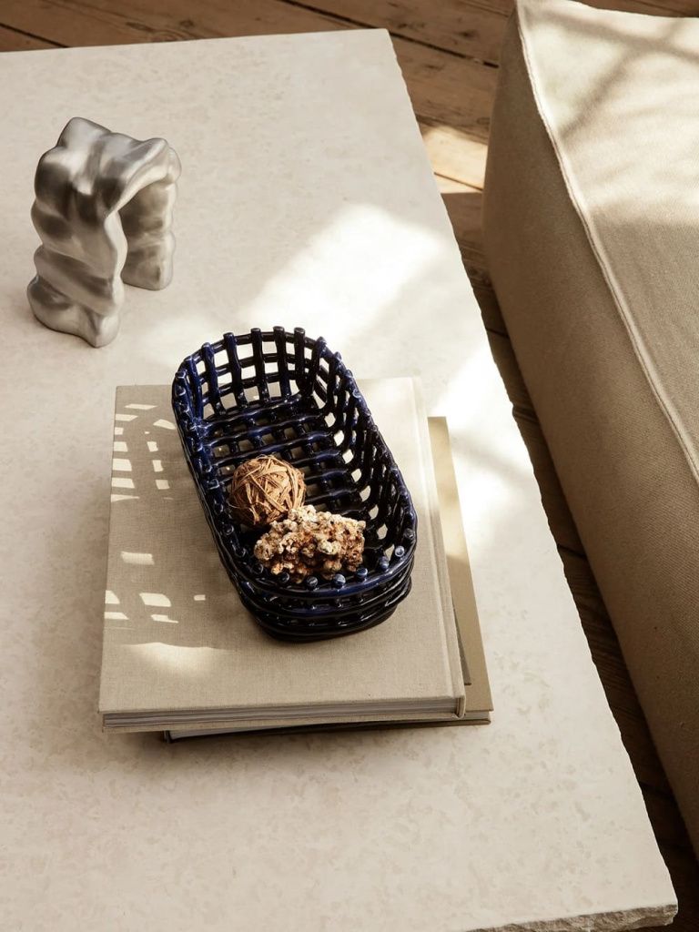 Корзина керамическая Ceramic Basket Oval Blue