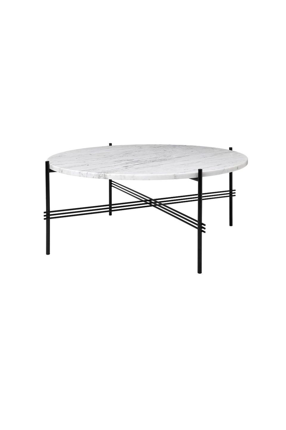 Столик TS Coffee Table Round White Carrara Marble Black Ø80