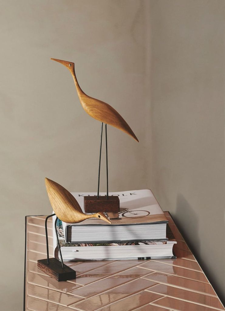 Декоративная птица Beak Bird Low Heron Oiled Oak