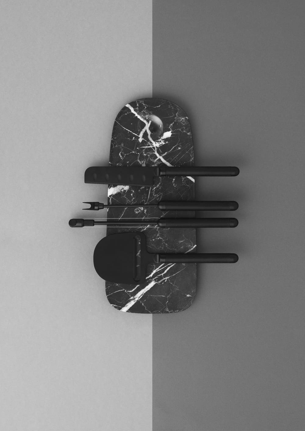 Доска разделочная мраморная Pebble Board Small Black