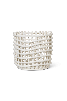 Корзина керамическая Ceramic Basket Large White